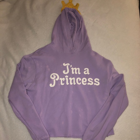 Tops - cropped i’m a princess hoodie with crown
